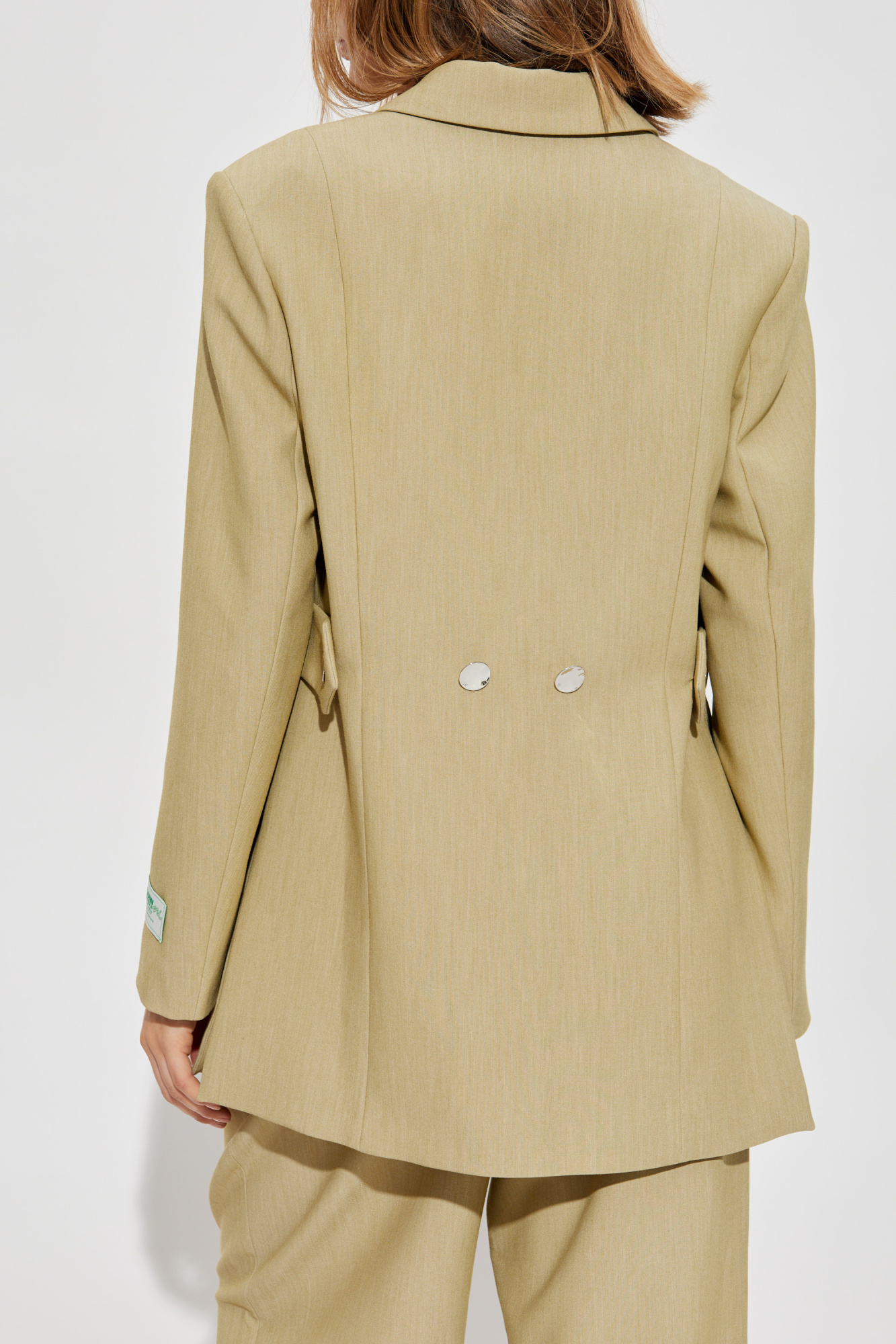 ジャケット Ganni SS25 TWILL SUIT BLAZER (W0214 028) GANNI-FUTURE MELANGE TWILL SUITING BLAZER-W0214 028 BOA – La